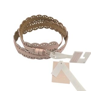 LC Lauren Conrad Women's‎ XL Blush Pink Scalloped Edge Waist Belt NWT